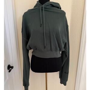 Reebok x Victoria Beckham Cropped Knit Pullover Hoodie Green M